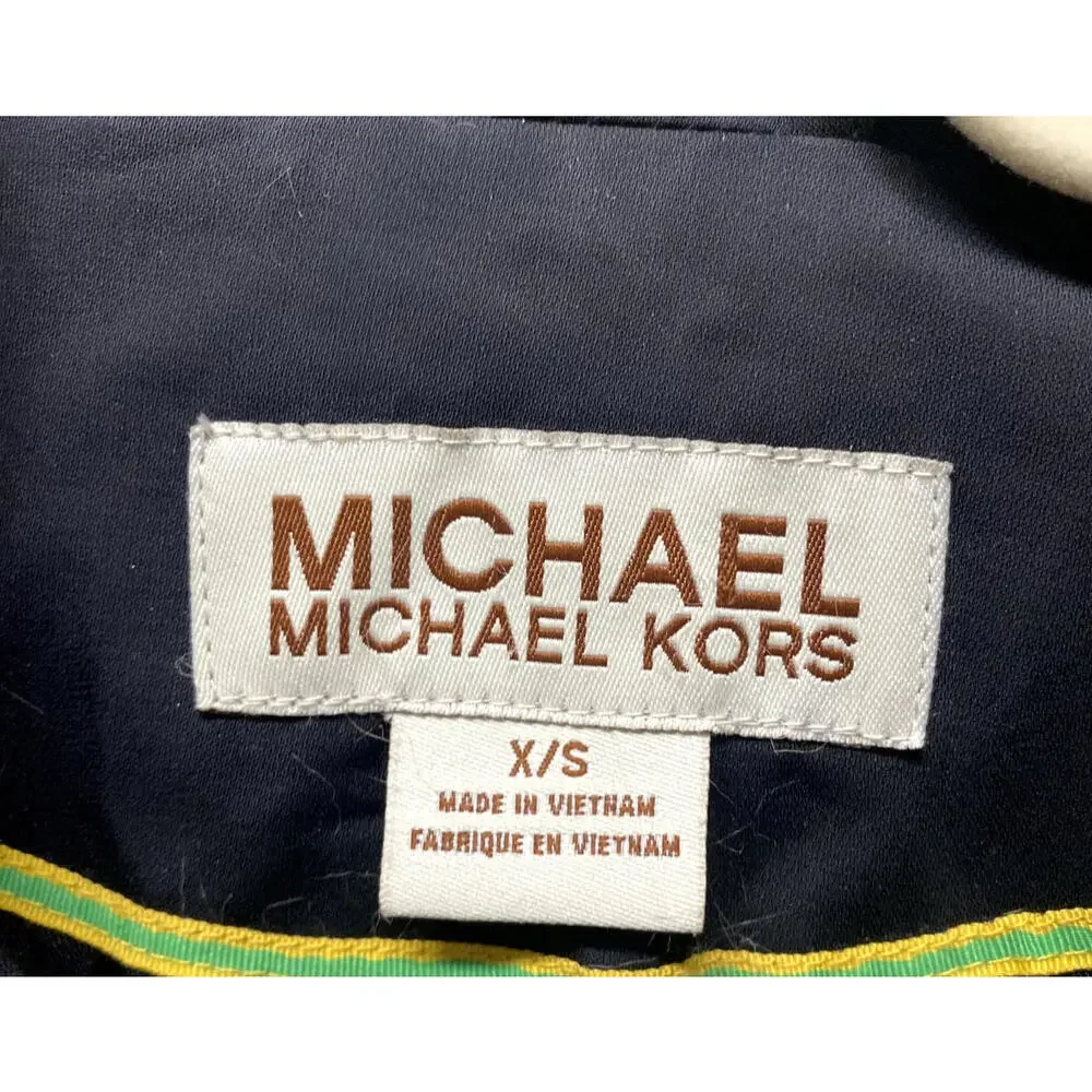 Michael Michael Kors Women's Size XS Black Oversized Buttoned Regal Coat Jacket